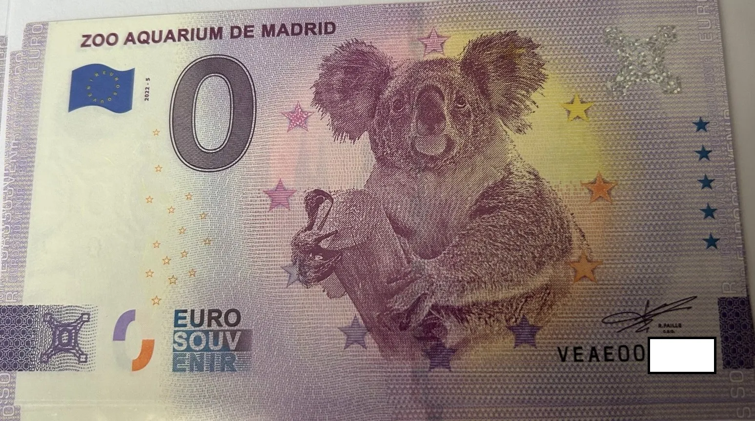 BILLETE 0 EURO ESPAÑA VEAE 2022-5 ZOO MADRID